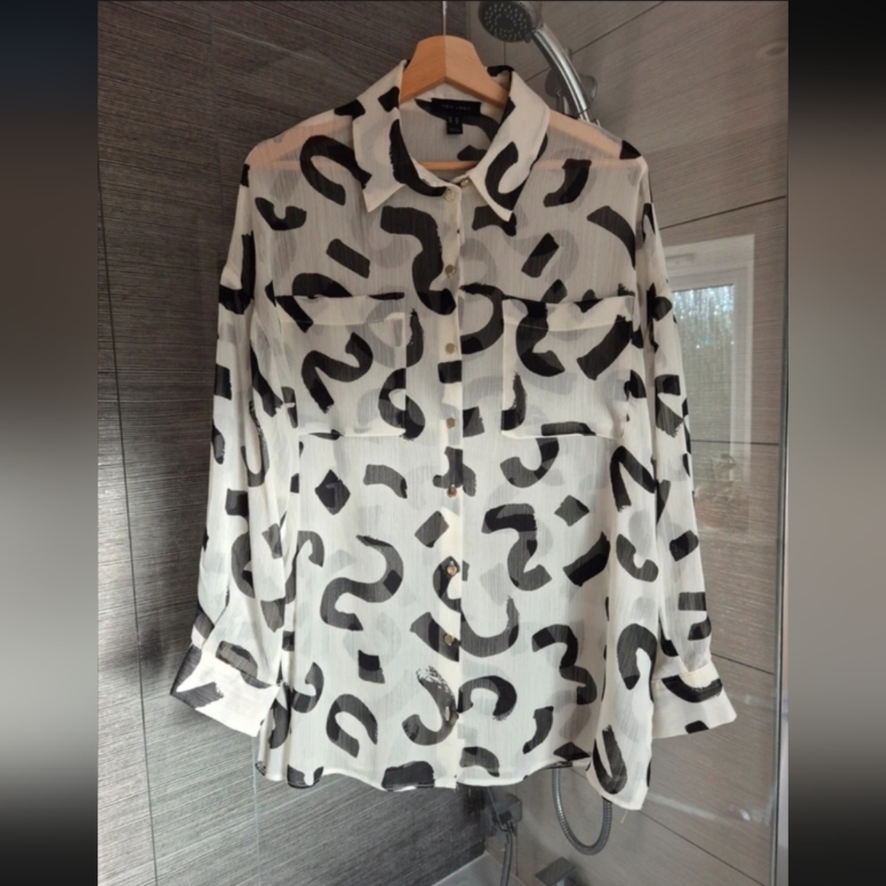 New Look Monochrome Abstract Shirt